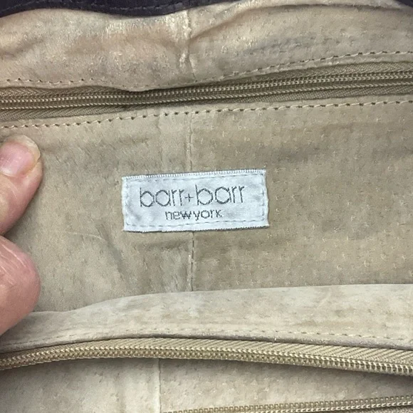 Barr and Barr New York Pebbled Brown Leather Bag Gold Hardware Shoulder Bag - Picture 2 of 15